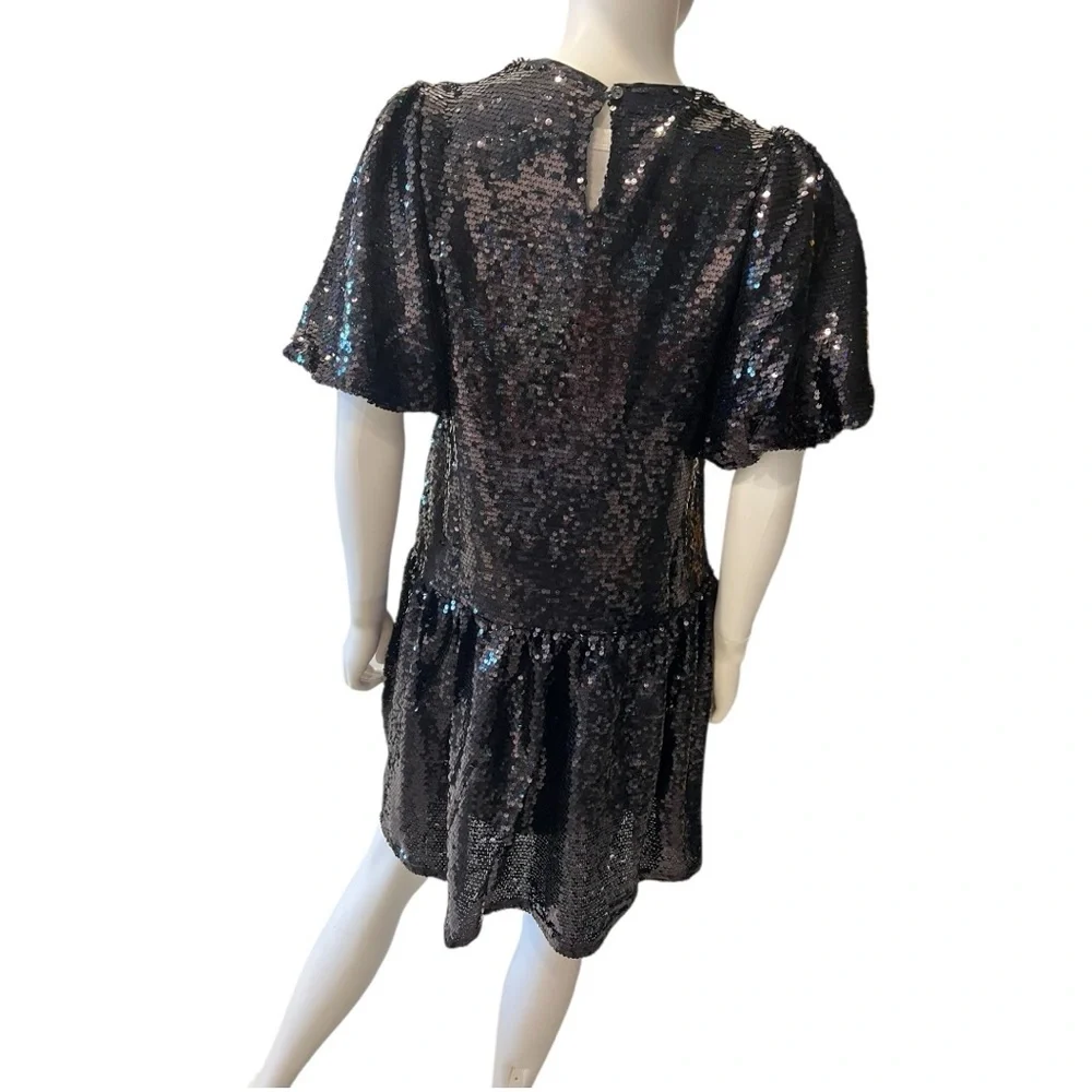 PEACH LOVE CALIFORNIA Christmas bulb sequin holiday dress S M L - Picture 7 of 13